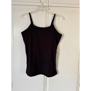 Black Nursing Camisole Maternity Tank Top with Drop Down Clips Sleeveless Size M